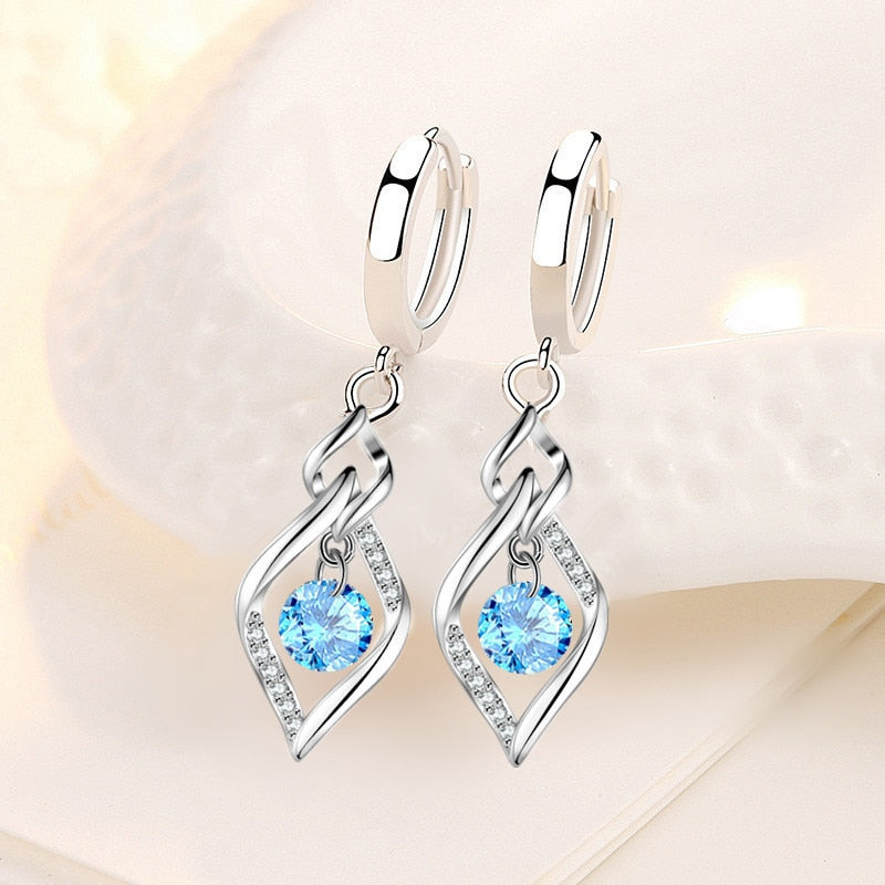 Pendientes de plata esterlina 925.