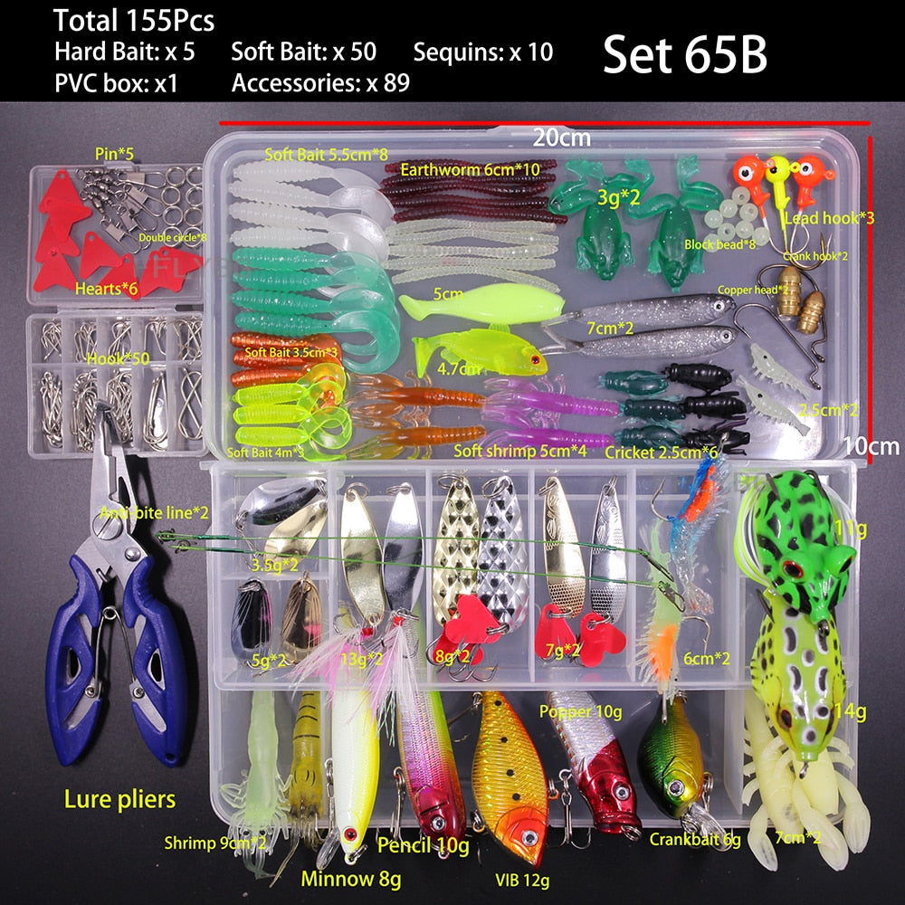 Kit cebos de pesca.