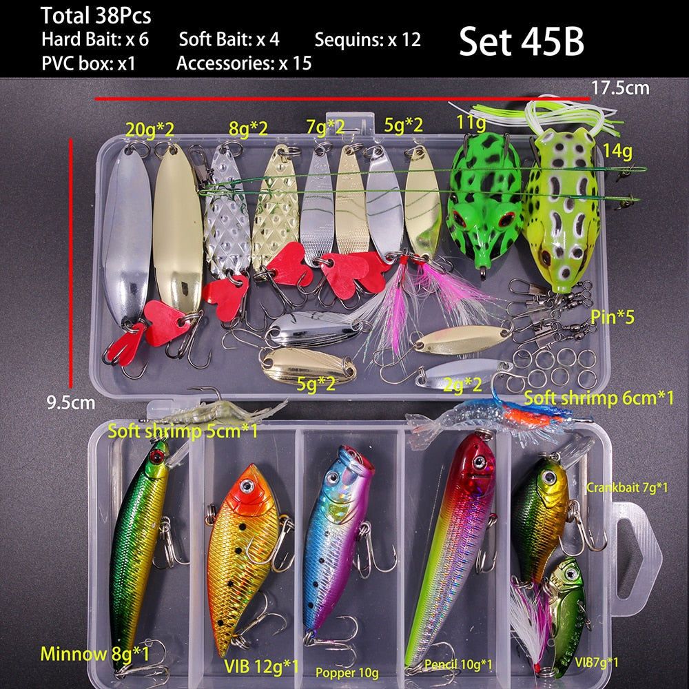 Kit cebos de pesca.