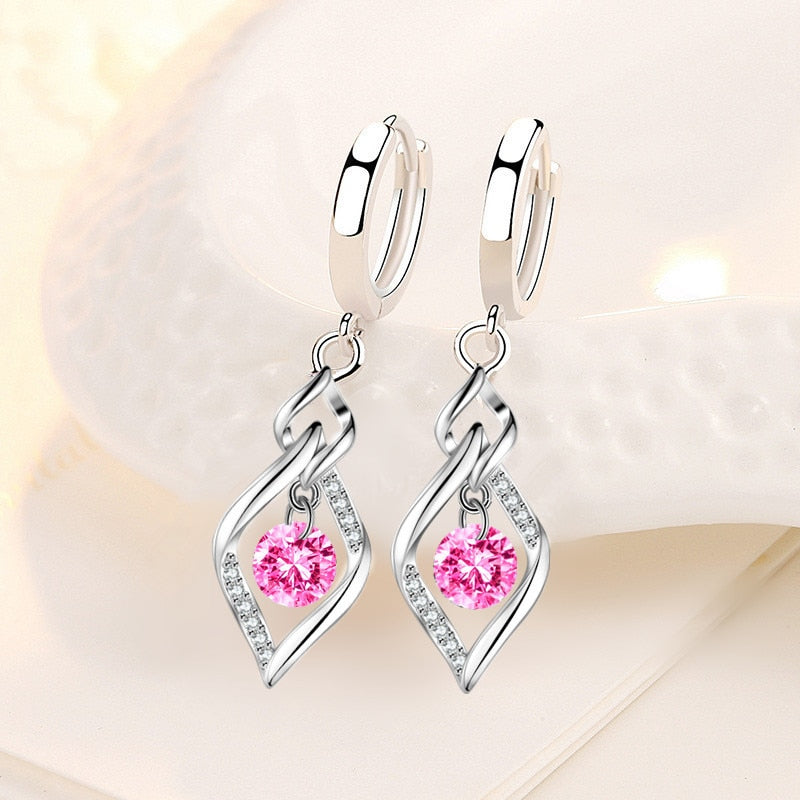 Pendientes de plata esterlina 925.