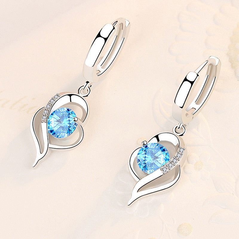 Pendientes de plata esterlina 925.