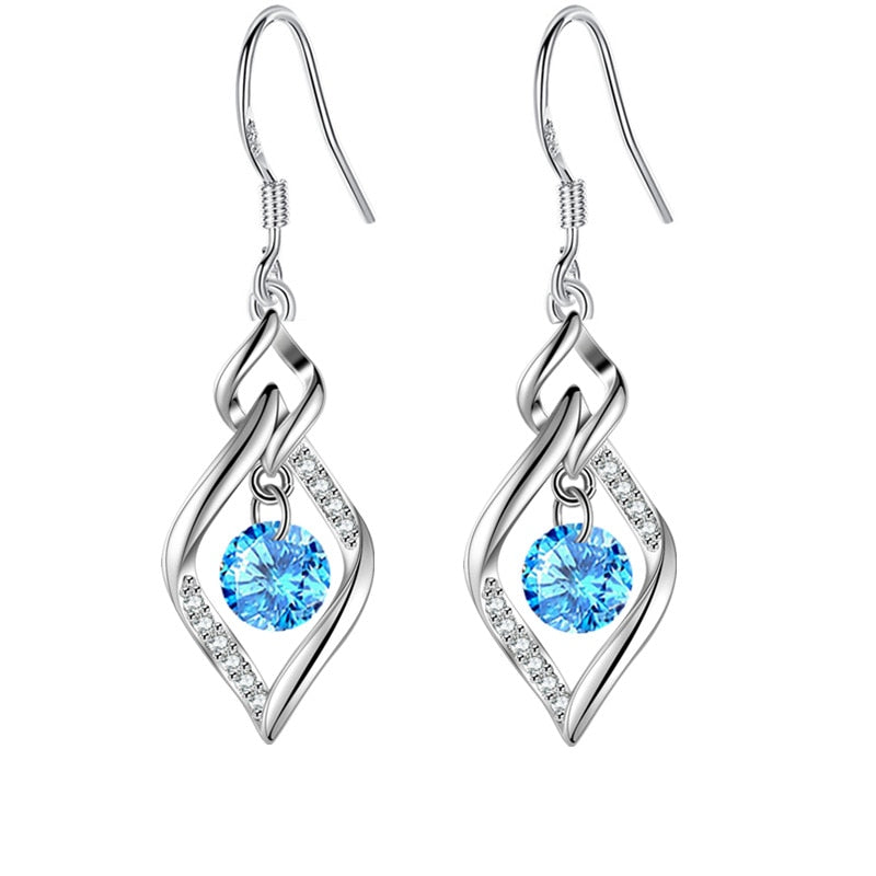 Pendientes de plata esterlina 925.