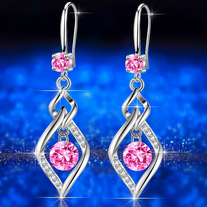 Pendientes de plata esterlina 925.