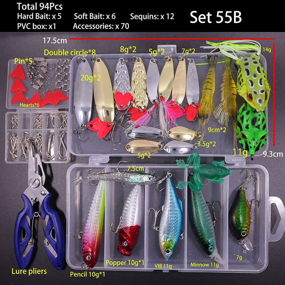 Kit cebos de pesca.