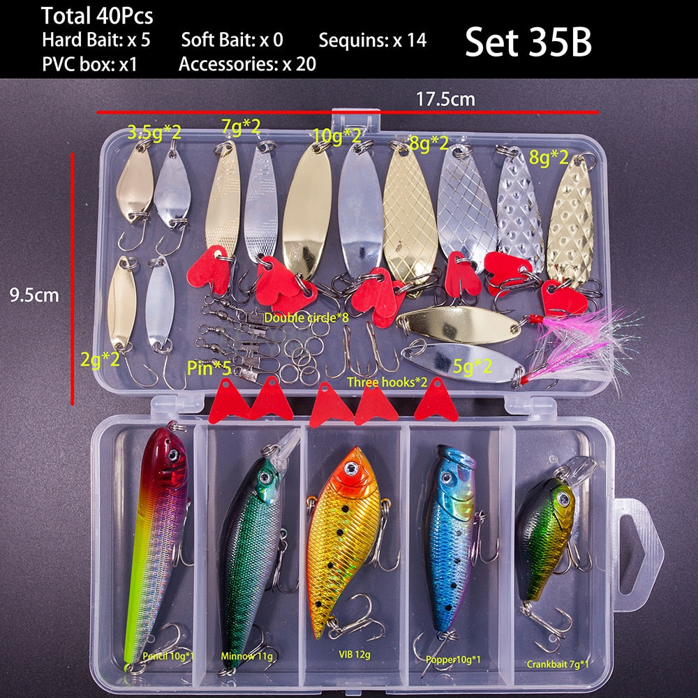 Kit cebos de pesca.