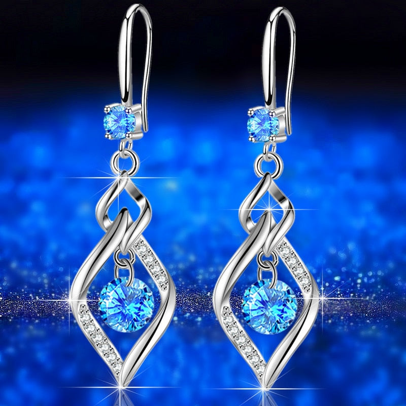 Pendientes de plata esterlina 925.