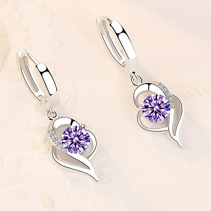 Pendientes de plata esterlina 925.