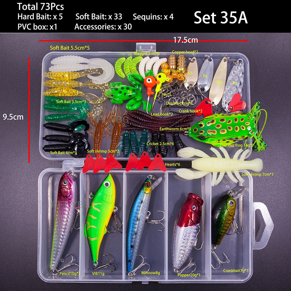 Kit cebos de pesca.