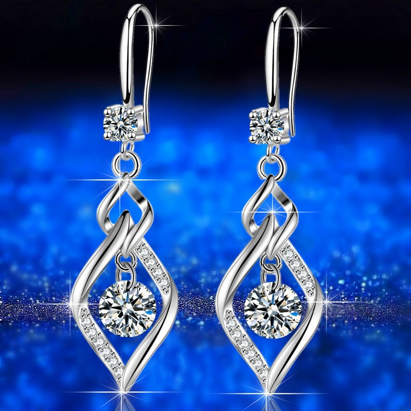 Pendientes de plata esterlina 925.