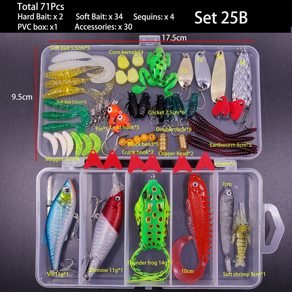 Kit cebos de pesca.