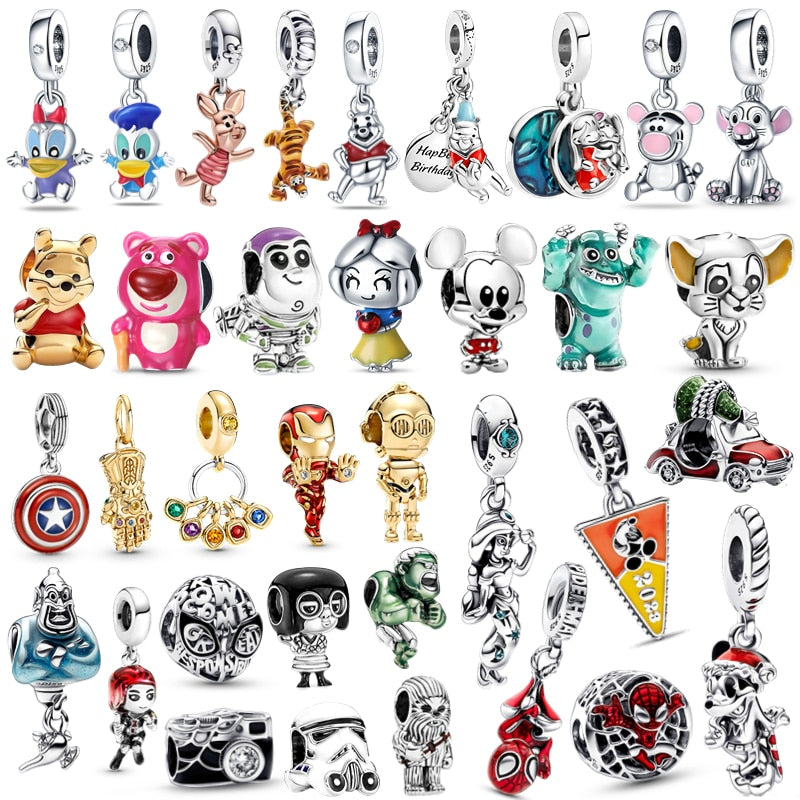 Charms de dibujos variados de plata 1ª ley.