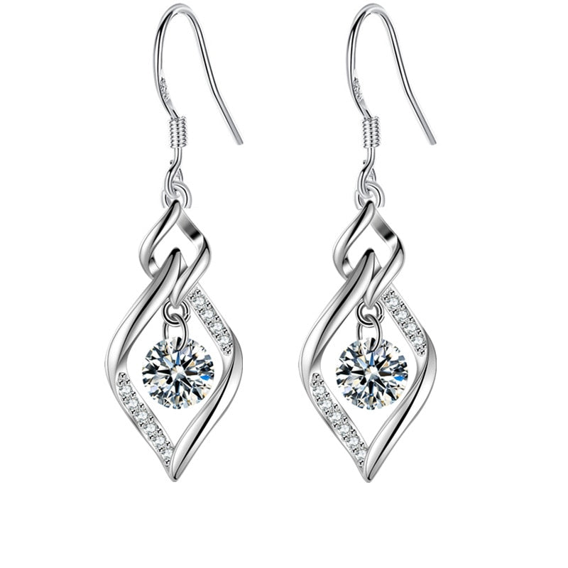 Pendientes de plata esterlina 925.